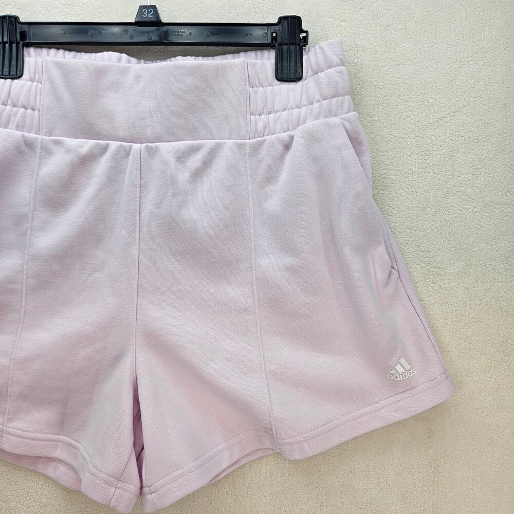 ADIDAS WOMEN'S XL HYPERGLAM FRENCH TERRY SHORTS VIOLET NWT - Picture 2 of 7